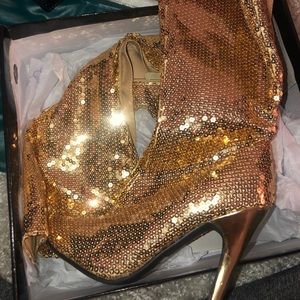 Sequins Heel Boots